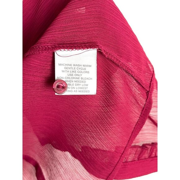 Worthington Size 12 Short Sleeve Two Piece Sheer Cardigan & Tank Top Burgundy - Picture 6 of 10